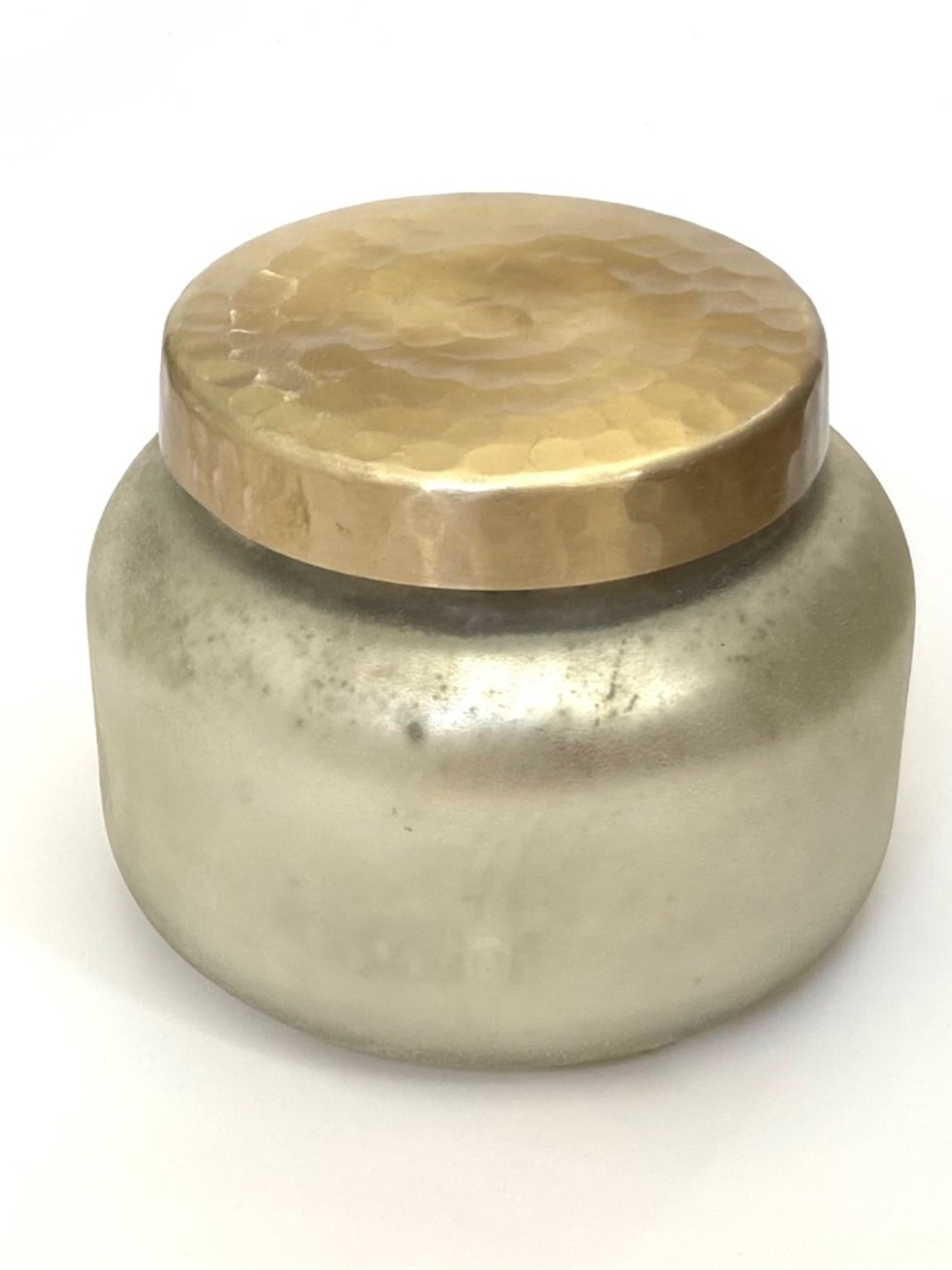 Anthropologie Capri Blue *EMPTY* 19 Oz FROSTED SILVER Signature Jar w/ GOLD Lid